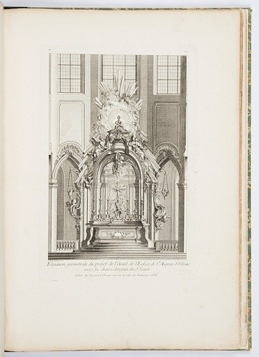 Projet de l'Autel de l'Eglise de St. Aignan d'Orleans (Design for the Altar of the Church of St. Aignan of Orleans), plate 102, in Oeuvres de Juste-Aurèle Meissonnier (Works by Juste-Aurèle Meissonnier)