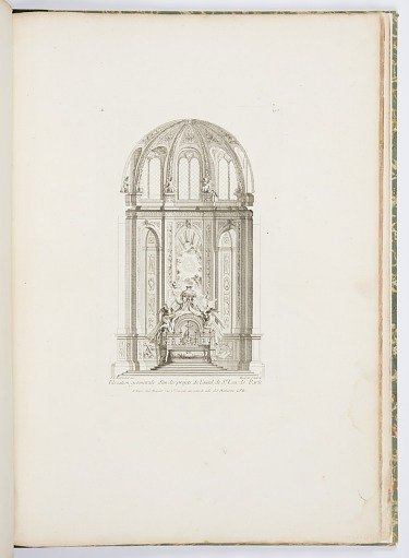 Elevation geometrale d'un des projets de l'autel de St. Leu de Paris (Design for the Altar of St. Leu of Paris), plate 103, in Oeuvres de Juste-Aurèle Meissonnier (Works by Juste-Aurèle Meissonnier)