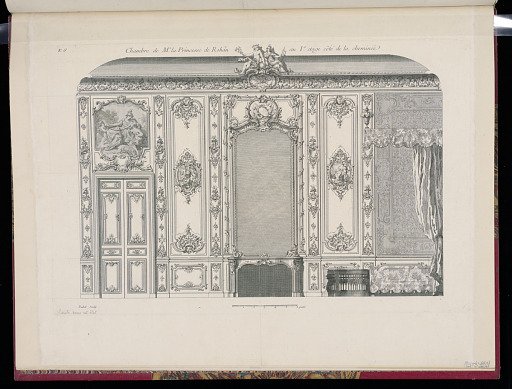 Chambre de Me.la Princesse de Rohan au 1er. etage côté de la cheminée