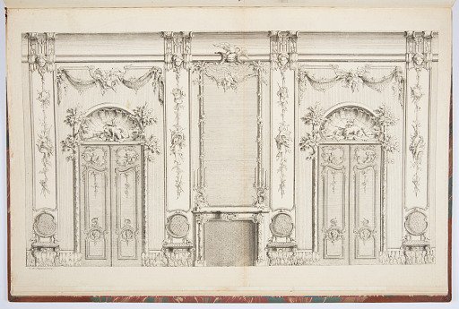 Elevation of Interior Wall Decoration with Fireplace