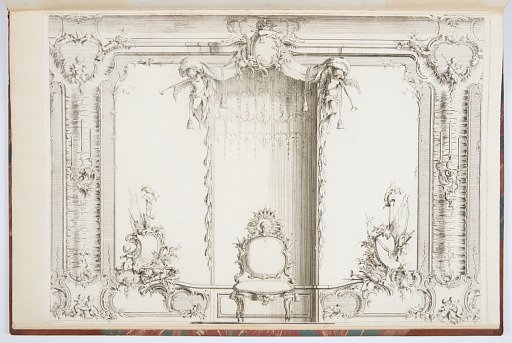 Elevation of an Interior with Chair under a Baldachin