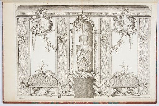 Elevation of Interior with Clock over a Chimneypiece