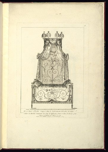 Cahier de Muebles Contenant Six Lits de differente forme et dans le dernier gout