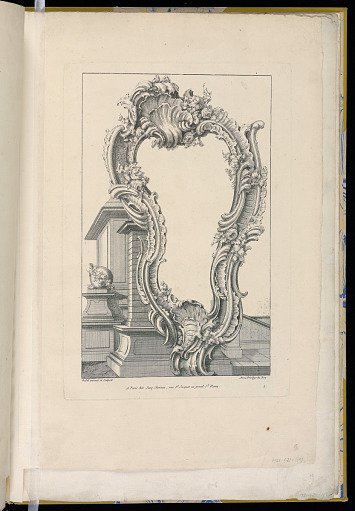 Cartouche in Front of a Pedestal