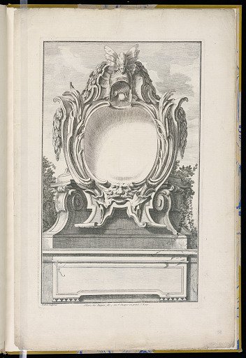 Cartouche Decorated with a Helmet and a Mask