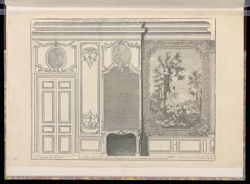 Decoration de Lambris d’une Chambre de parade du côté de la Cheminée