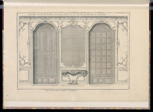 Decoration du côté des Fenestres, d’un grand Cabinet sur les Desseins de Monsieur de Chamblin