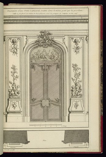 Decoration d'une Porte à placards, traittée dans le même gout que la precedente.