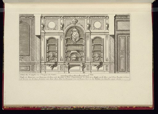 Buffet de Menuiserie avec Panneaux de Glace et de Mosaique et Porte d'appartement
