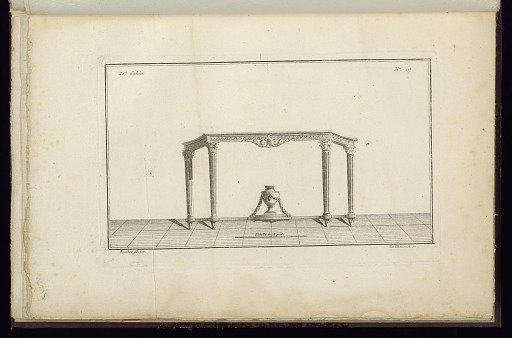 Design for a Table with a Vase at its Base