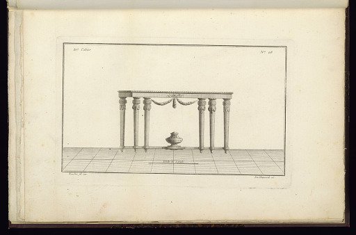 Design for a Table with a Vase at its Base