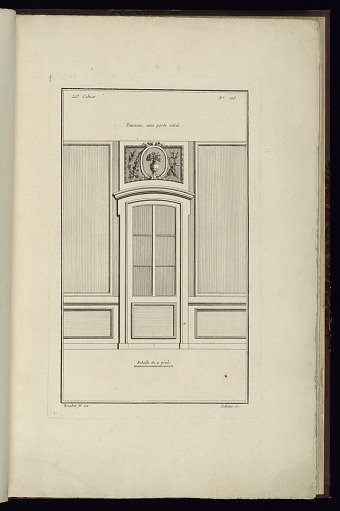 Panneau avec porte vitrée