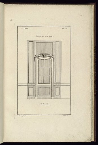 Panneau avec porte vitrée