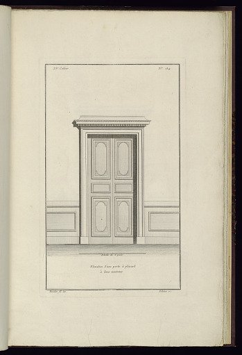 Elevation d'une porte à placard à deux vanteaux