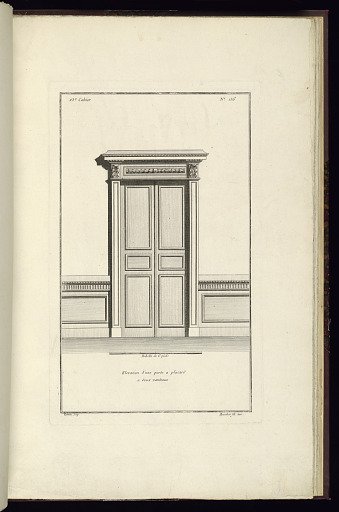 Elevation d'une porte à placard à deux vanteaux