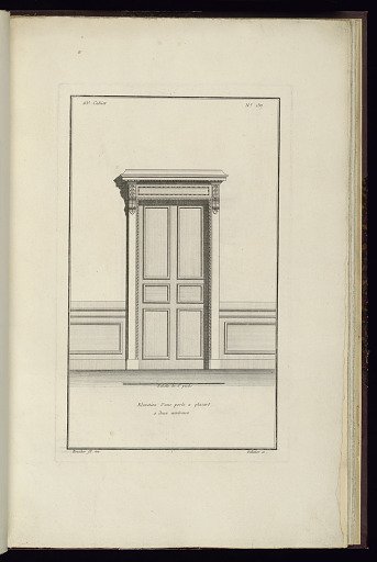 Elevation d'une porte à placard à deux vanteaux