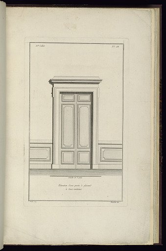 Elevation d'une porte à placard à deux vanteaux