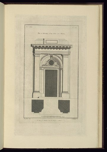 Plan et Elevation d'une Porte avec Pilastre