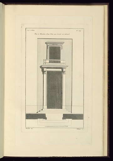 Plan et Elevation d'une Porte avec Croisée en entresol