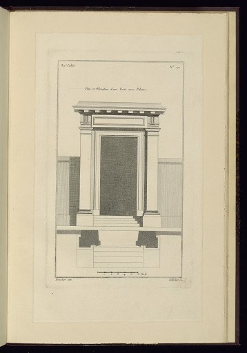 Plan et Elevation d'une Porte avec Pilastre