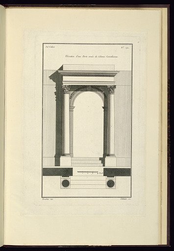 Elevation d'une Porte ornée de Colonne Corinthienne