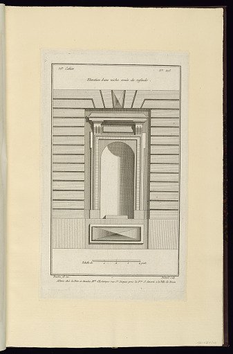 Elevation d'une niche ornée de refends