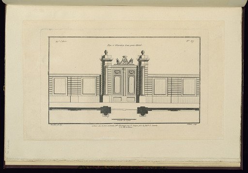 Plan et Elevation d'une porte d'Hotel