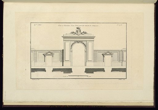Plan et Elevation d'une Porte pour une maison de campagne