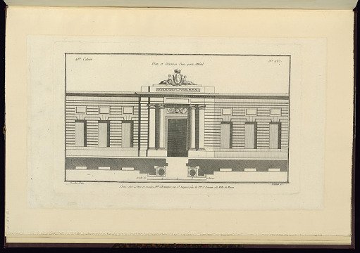 Plan et élévation d'une porte d'Hôtel