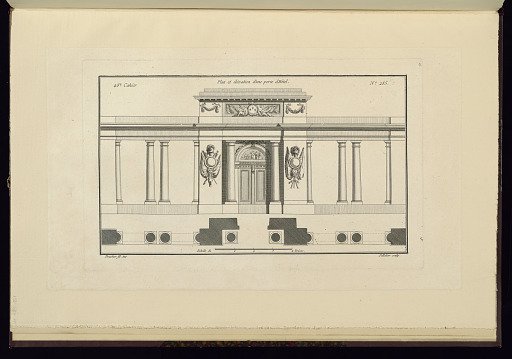 Plan et élévation d'une porte d'Hôtel