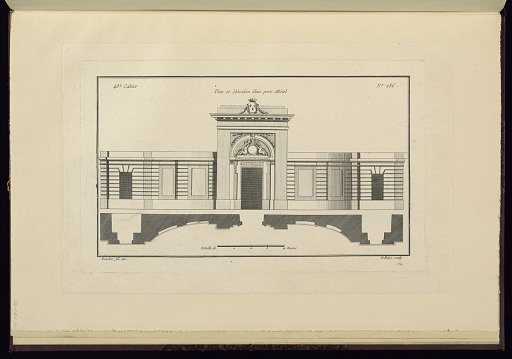 Plan et élévation d'une porte d'Hôtel