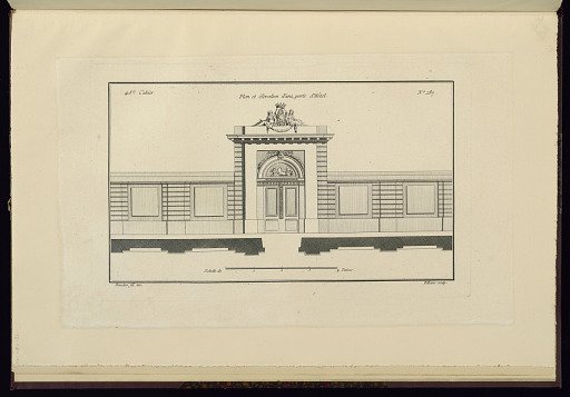Plan et élévation d'une porte d'Hôtel