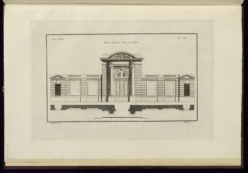 Plan et élévation d'une porte d'Hôtel