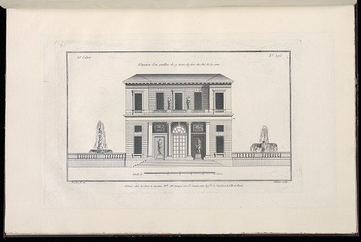 Elevation d'un pavillon de 9 toises de face du côté de la cour