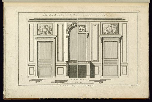 Décorations de Lambris pour des Chambres à cheminées avec portes à placard