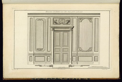 Panneaux de Lambris aux côtés d'une porte à placard