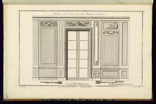 Elevation d'une Croisée entre deux Panneaux de lambris