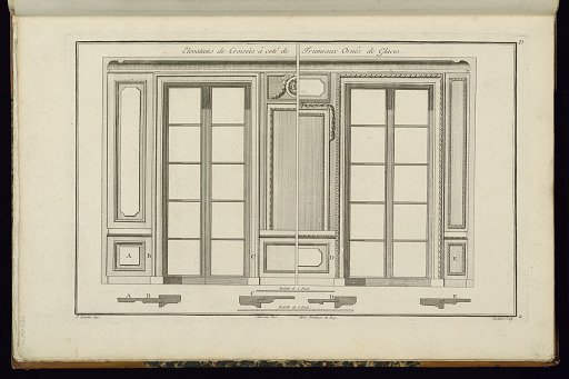 Elevation de Croisées à coté de Trumeaux Ornés de Glaces