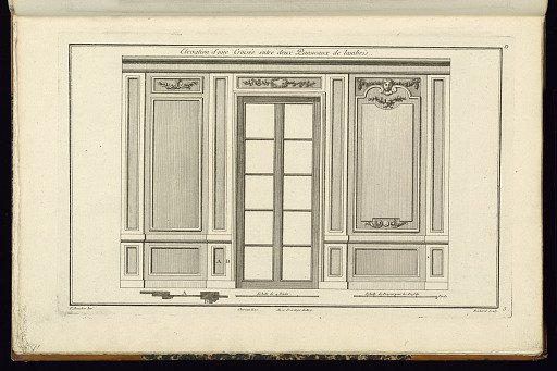 Elevation d'une Croisée entre deux Panneaux de lambris