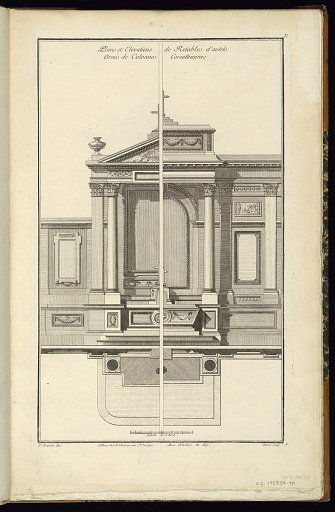 Plans et Elevations de Retables d'autels Ornés de Colonnes Corinthiennes