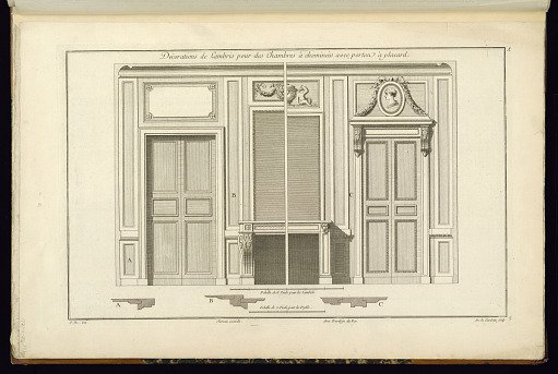 Décorations de Lambris pour des Chambres à cheminées avec portes à placard