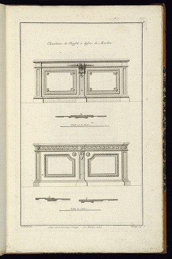 Elevations de Buffet à dessus de Marbre