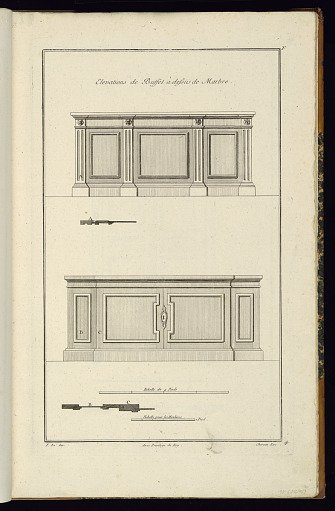 Elevations de Buffet à dessus de Marbre