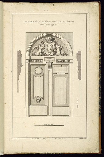 Elevations et Profils de Portes Cocheres sous un Imposte avec Cartel dessus