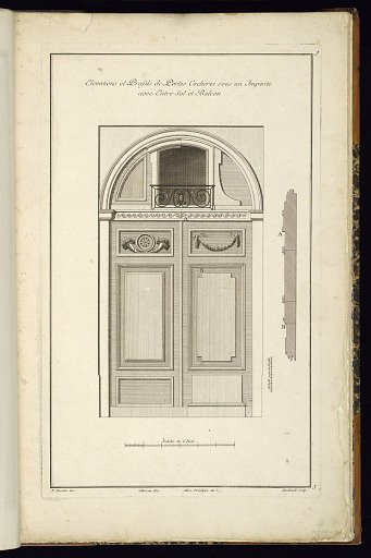 Elevations et Profils de Portes Cocheres sous un Imposte avec Entre-sol et Balcon