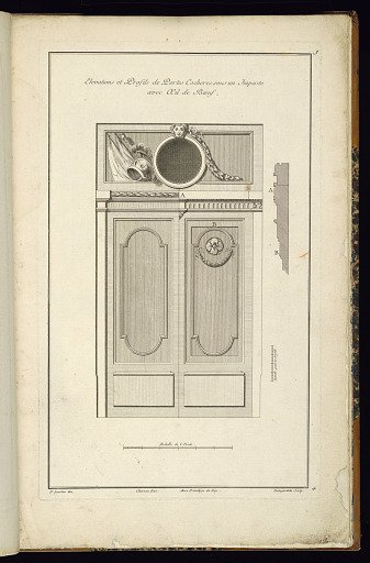 Elevations et Profils de Portes Cocheres sous un Imposte avec Oeil de Boeuf