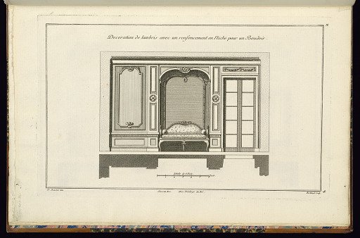 Decoration de lambris avec un renfoncement en Niche pour un Boudoir