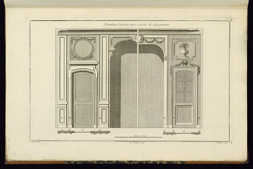 Elévations d'alcoves avec portes de degagement