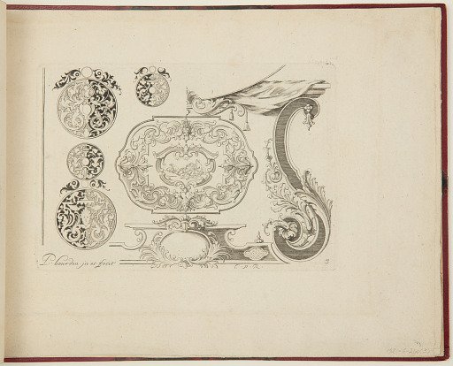 Designs for a Case Cover, Roundels, and Ornament