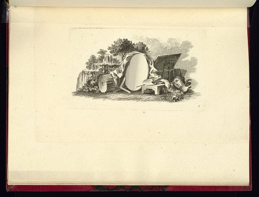 Vignette with a Blank Oval shield